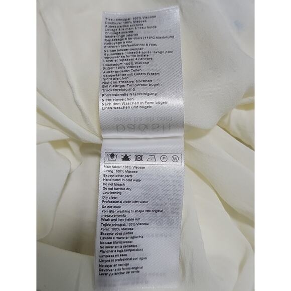 Ba&sh Lady Skirt Women Sz M Londer Midi Ecru Blue Folklore Block Print Bash EUC - Picture 12 of 15